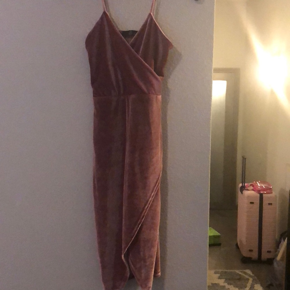 Pink velvet urban outfitters dress